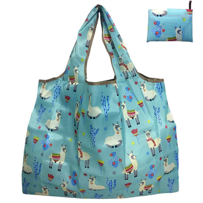 Eco-Friendly Reusable Shopping Bag with Llama Print