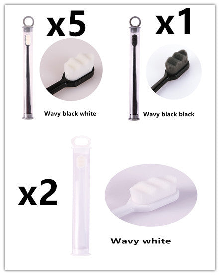 Eco-Friendly Bamboo Toothbrush with Wavy Handle Design