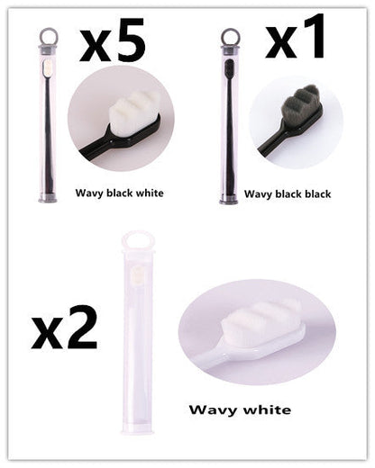 Eco-Friendly Bamboo Toothbrush with Wavy Handle Design