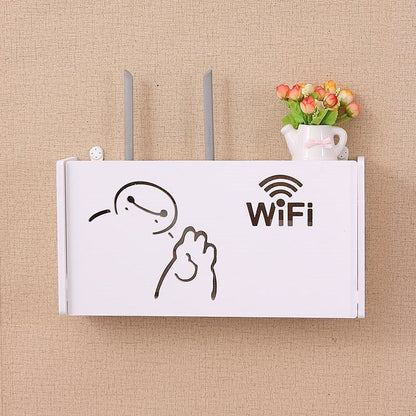 Eco-Friendly Bamboo Wi-Fi Router Storage Box with Ventilation