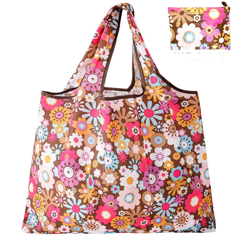 Eco-Friendly Reusable Shopping Bag - Durable Floral Tote for Groceries
