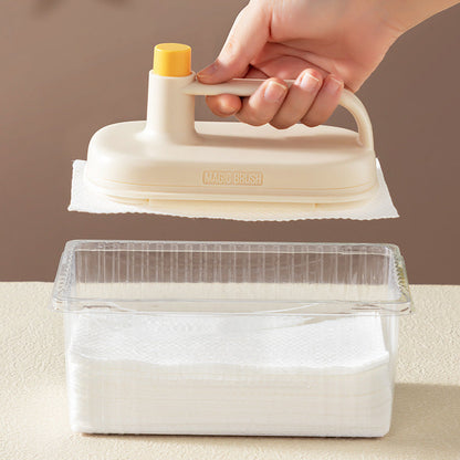 Eco-Friendly Oval Cleaning Brush with Handle - Durable & Reusable
