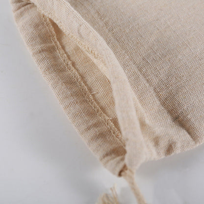 Eco-Friendly Reusable Bread Bags - Natural Beige Cotton with Drawstring