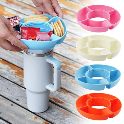 Circular Snack and Drink Holder - Eco-Friendly Multi-Compartment Organizer
