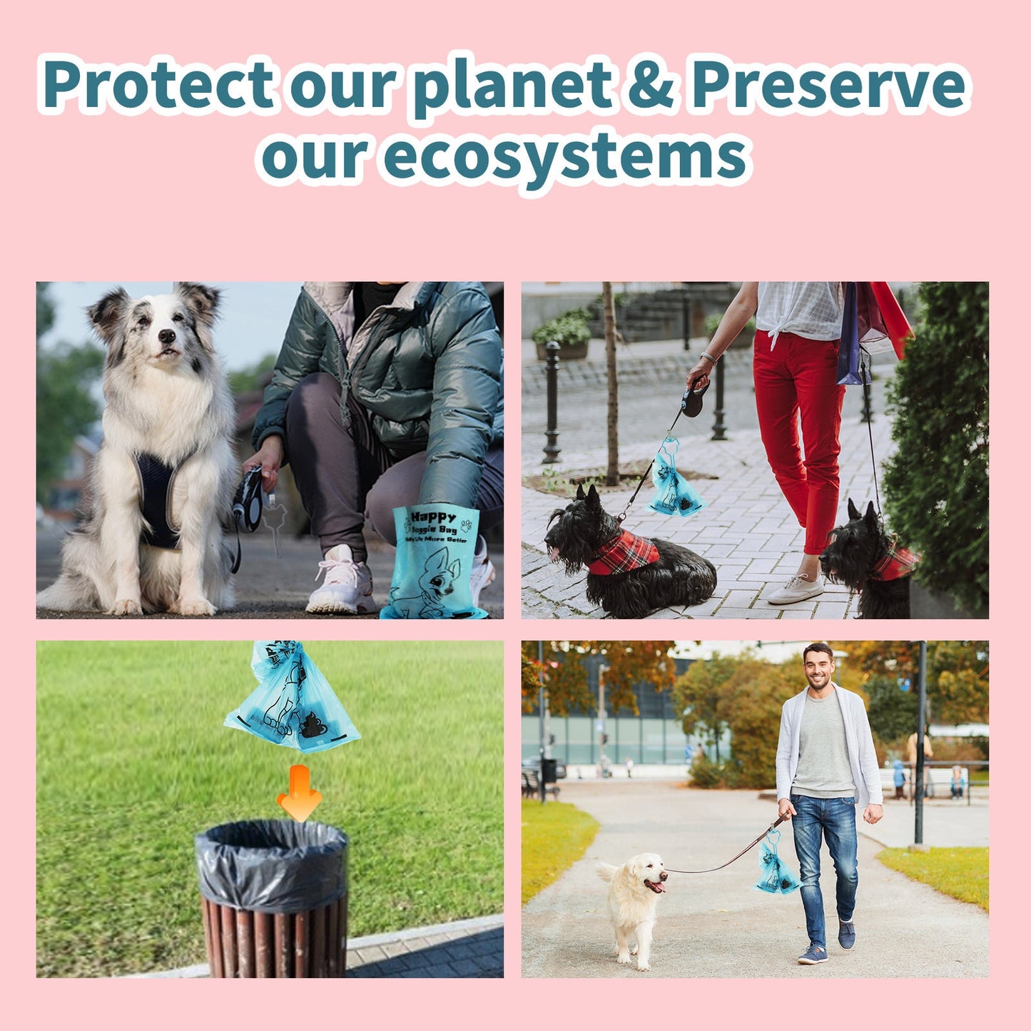 Eco-Friendly Lavender Scented Doggy Potty Bags - 270 Count
