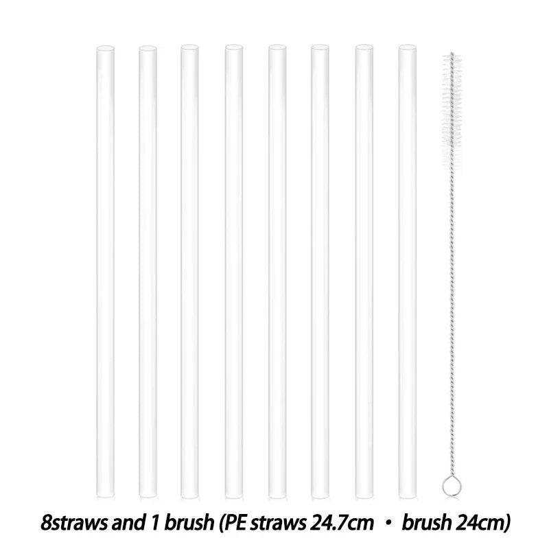 Eco-Friendly Reusable Glass Straws with Cleaning Brush - Sustainable Drinking Solution