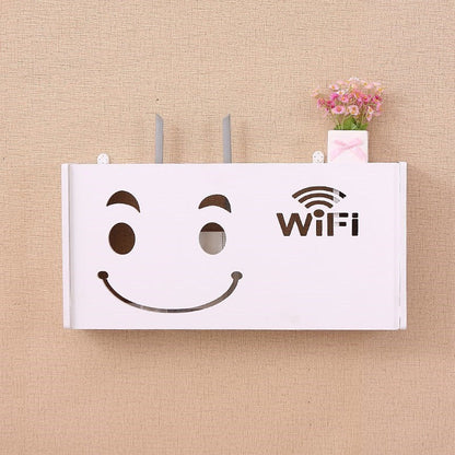 Eco-Friendly Bamboo Wi-Fi Router Storage Box with Ventilation