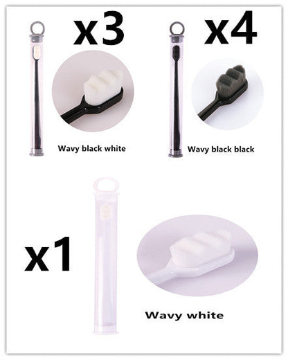 Eco-Friendly Bamboo Toothbrush with Wavy Handle Design