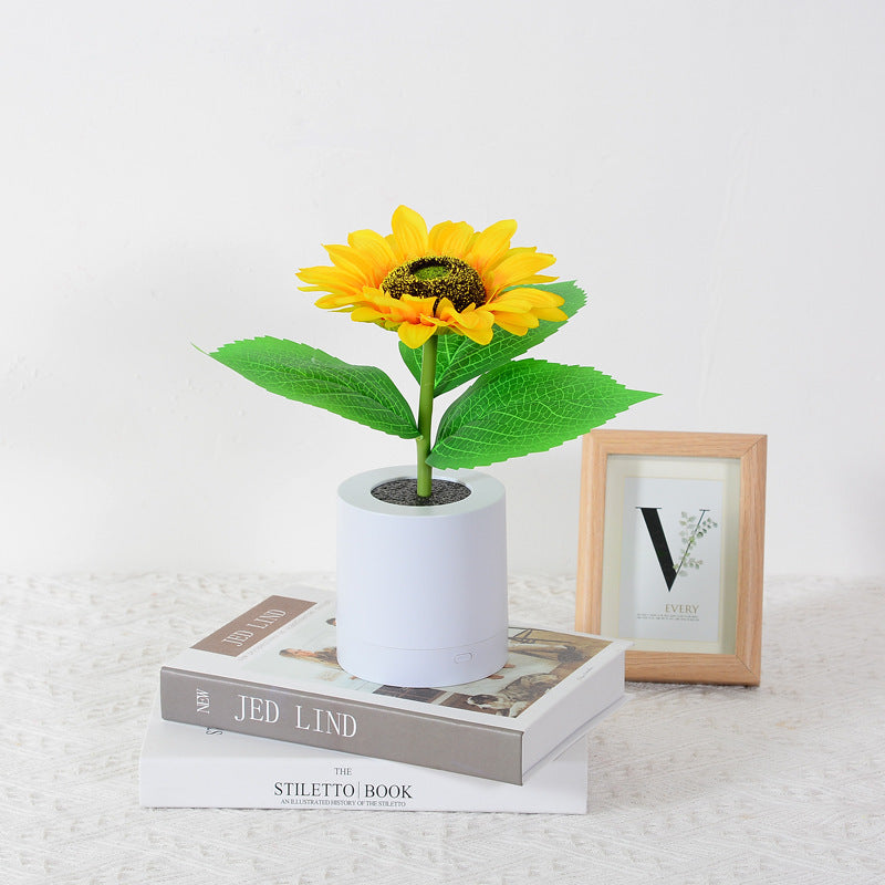 LED Flower Lamp - Eco-Friendly Ambient Lighting with Yellow Flowers
