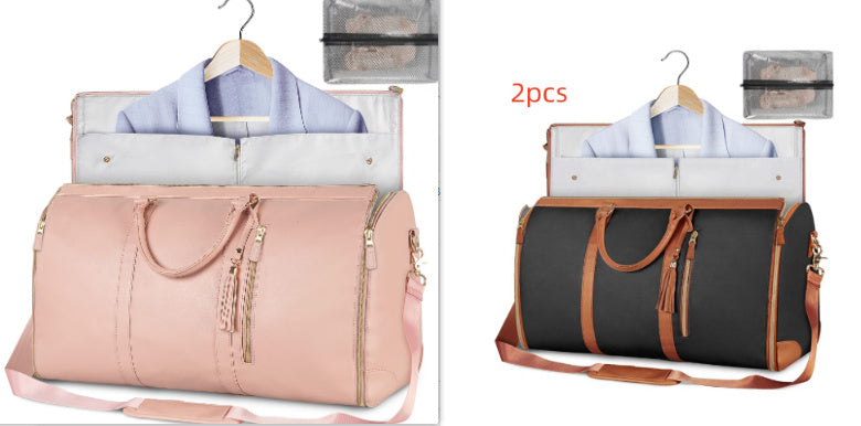 Versatile Light Pink Garment & Duffel Bag for Eco-Friendly Travel