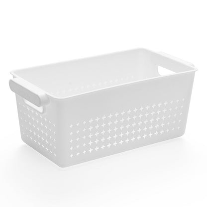 Eco-Friendly Black & White Storage Baskets with Wooden Handles