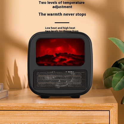 Energy-Efficient Desk Heating Fan with 3D Fire Effect