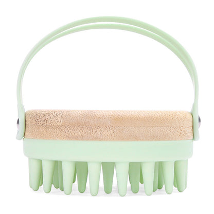Eco-Friendly Bamboo Scalp Massager Brush for Relaxation and Wellness
