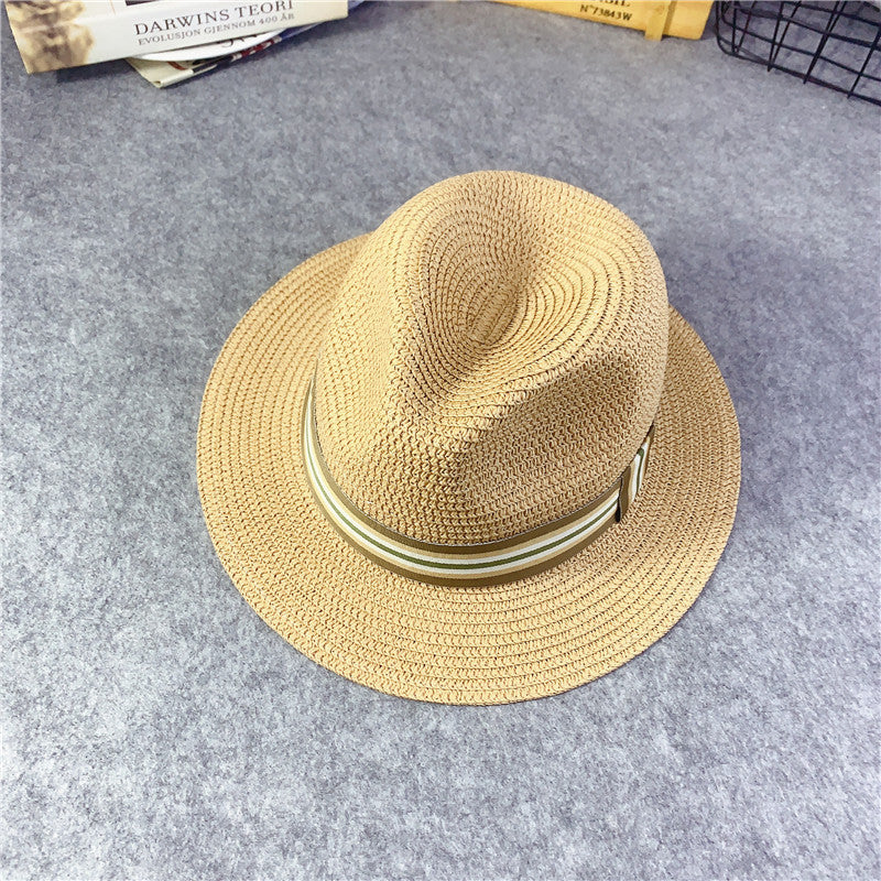 Eco-Friendly Straw Fedora Hat with Black Band
