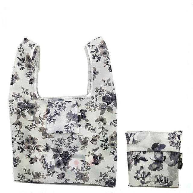 Eco-Friendly Reusable Shopping Bag - Multicolored Floral Pattern