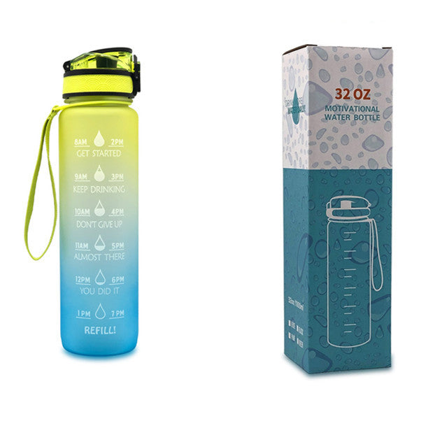Gradient BPA-Free Water Bottle with Time Markers