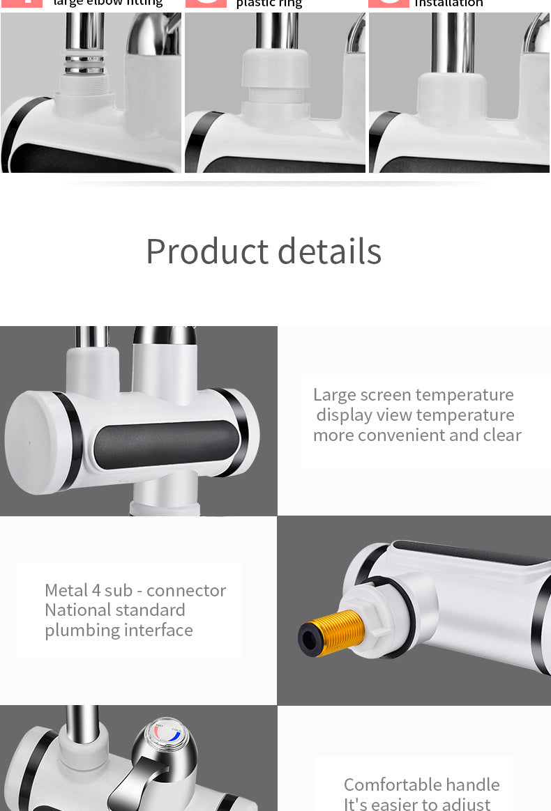 Instant Electric Water Heater Faucet - Energy Efficient, Water-Saving, Digital Display