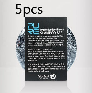 Organic Bamboo Charcoal Shampoo Bar - Plastic-Free, Vegan, Handmade