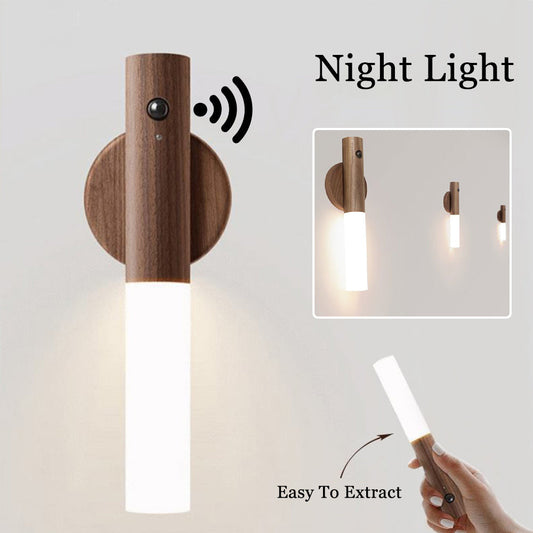 Eco-Friendly Wall-Mounted Night Light with Wood Finish