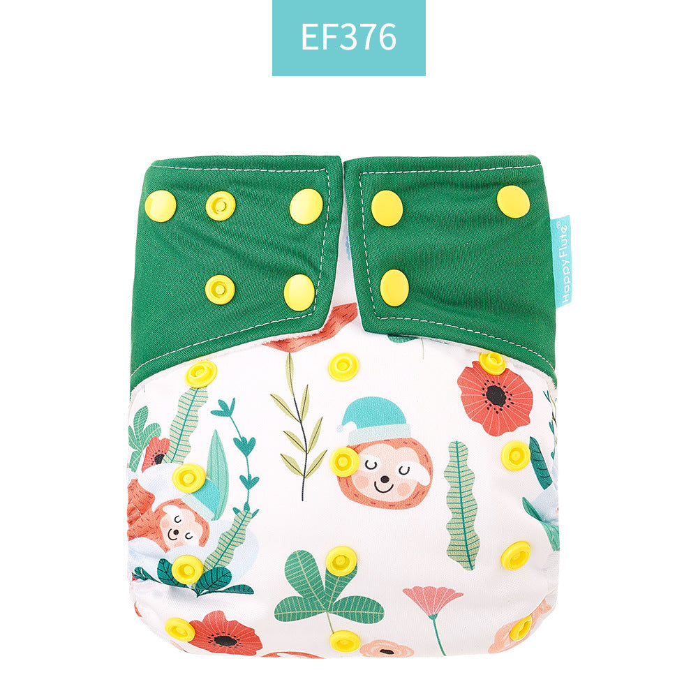 Eco-Friendly Reusable AI2 Cloth Diaper with Animal Patterns for Babies 6-15 kg