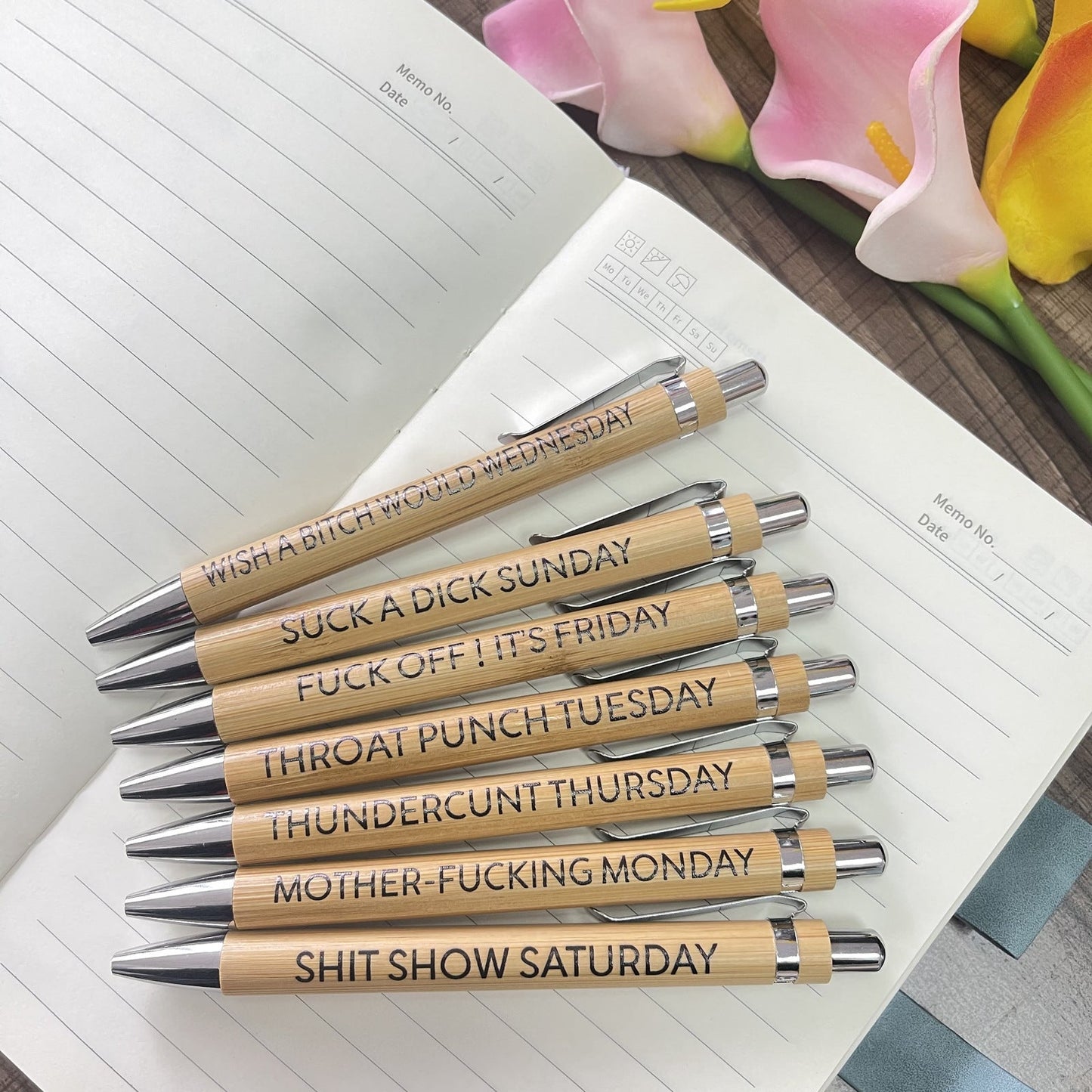 Eco-Friendly Bamboo Ball-Point Pen Set - Sustainable Writing Essentials