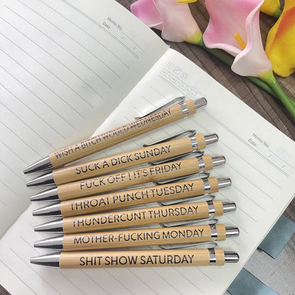 Eco-Friendly Bamboo Ball-Point Pen Set - Sustainable Writing Essentials