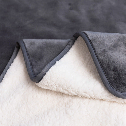 Eco-Friendly Dark Blue Fleece Blanket for Bed or Couch