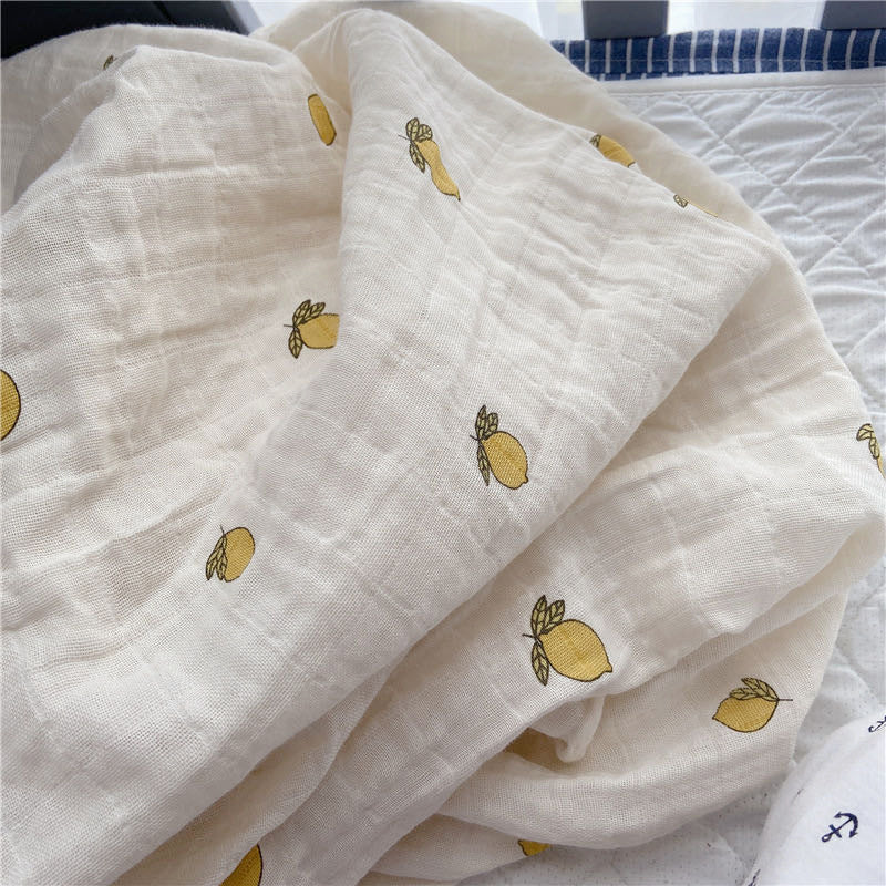 Eco-Friendly Lemon Pattern Cotton Towel - Sustainable & Reusable