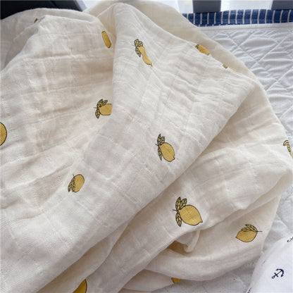 Eco-Friendly Lemon Pattern Cotton Towel - Sustainable & Reusable