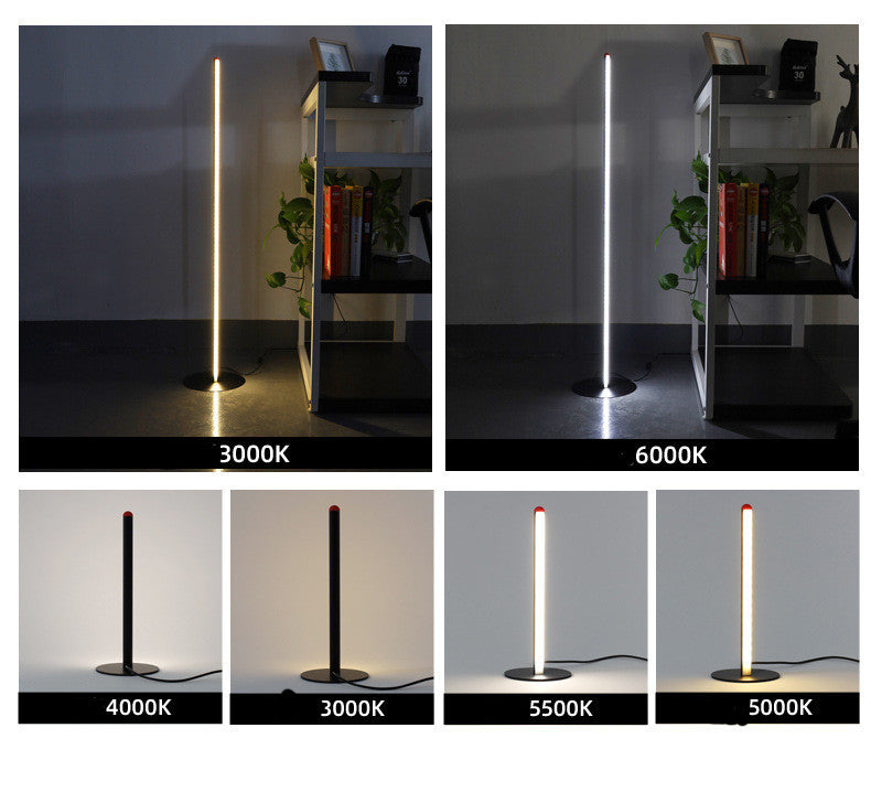 Energy-Efficient LED Floor Lamp - Modern Black Slim Design