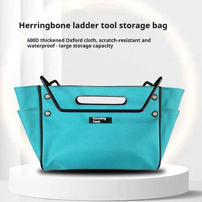 Durable Waterproof Herringbone Ladder Tool Storage Bag in Blue