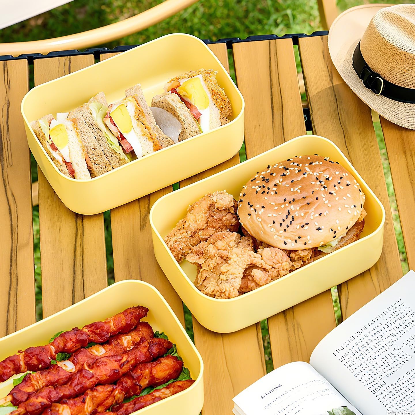 Picnic Food Storage Box – 1000ML Capacity – Yellow – 4 Pack