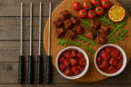 120 Pieces BBQ Skewers Sets (Pack of 4 Stainless Steel Skewers with Wooden Handles – Perfect for Grilling and Outdoor Activities – Silver)