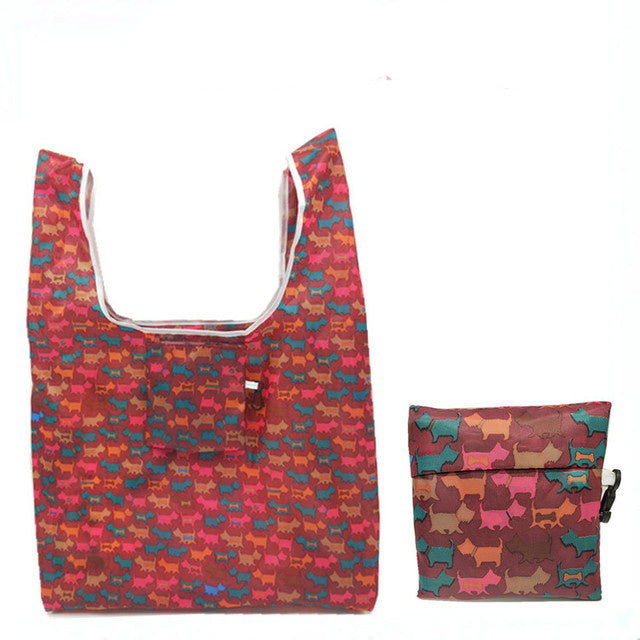 Eco-Friendly Reusable Shopping Bag - Multicolored Floral Pattern