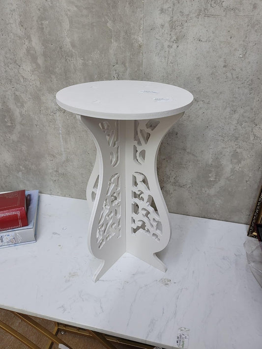 Compact White Round Table Desk (24x50cm) – Office, Study, and Living Room Table
