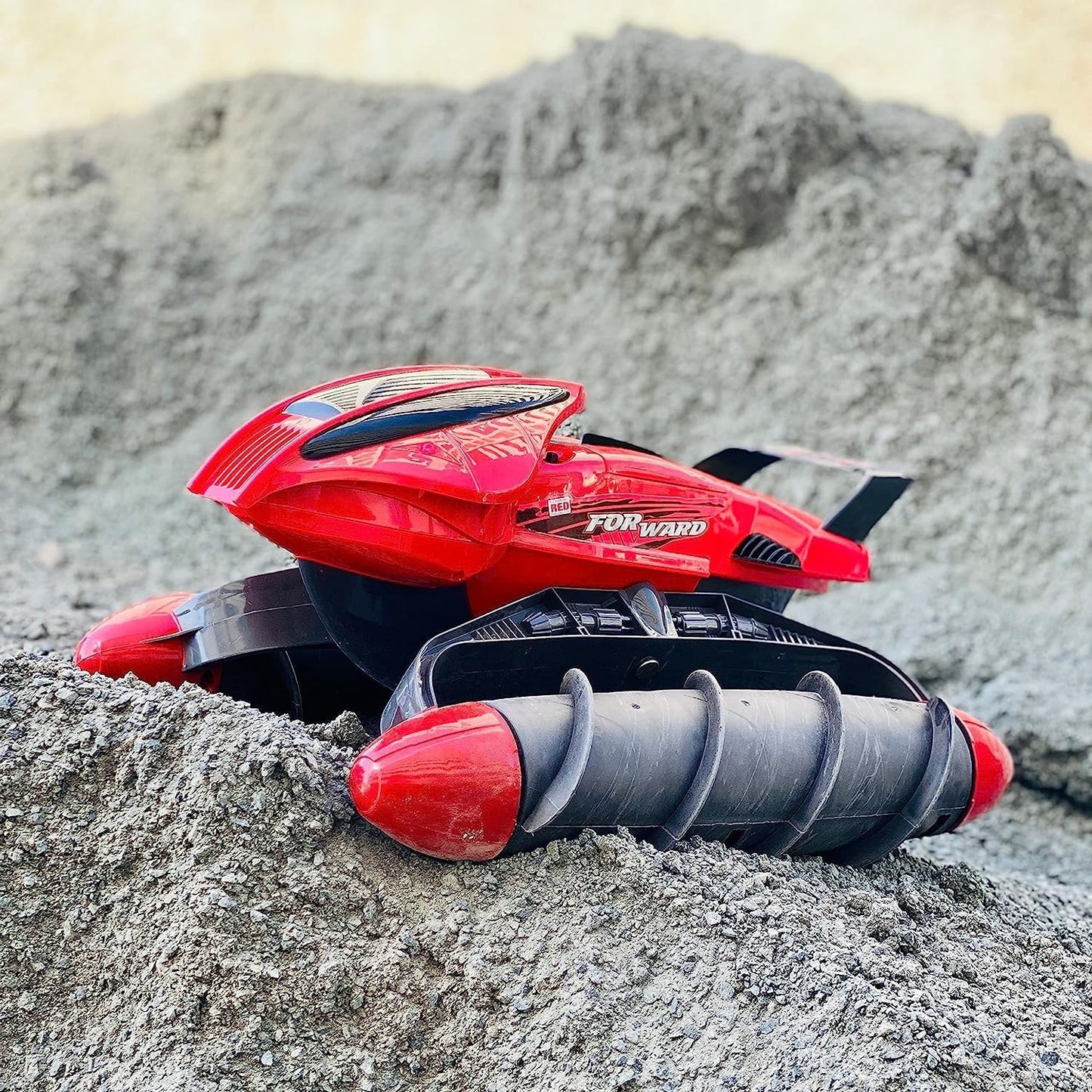 Remote Control Water and Amphibious Tank 1:10 with Unique Rotating Drill Tires Suitable For All Terrain