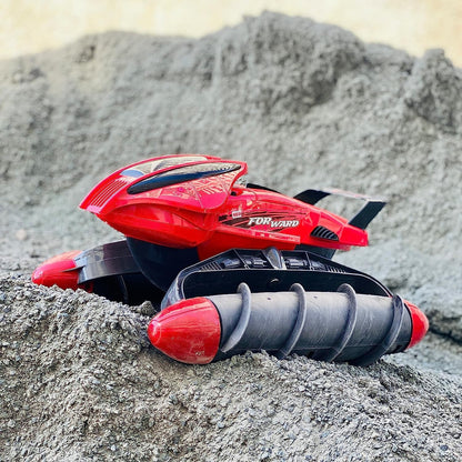 Remote Control Water and Amphibious Tank 1:10 with Unique Rotating Drill Tires Suitable For All Terrain