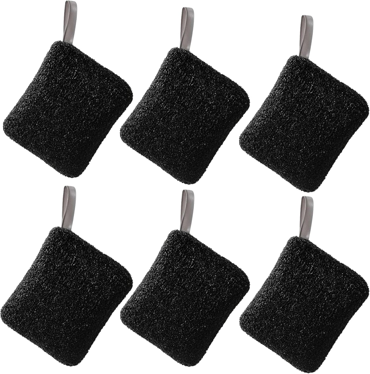 Textured Scrubbing Cloth – Multi-Purpose Cleaning Pads – Black & White – 20.2g – Polyurethane + PET + Polyester – Pack of 6