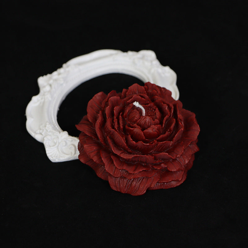 Eco-Friendly Pink Flower Candle - Natural Wax, Decorative & Biodegradable