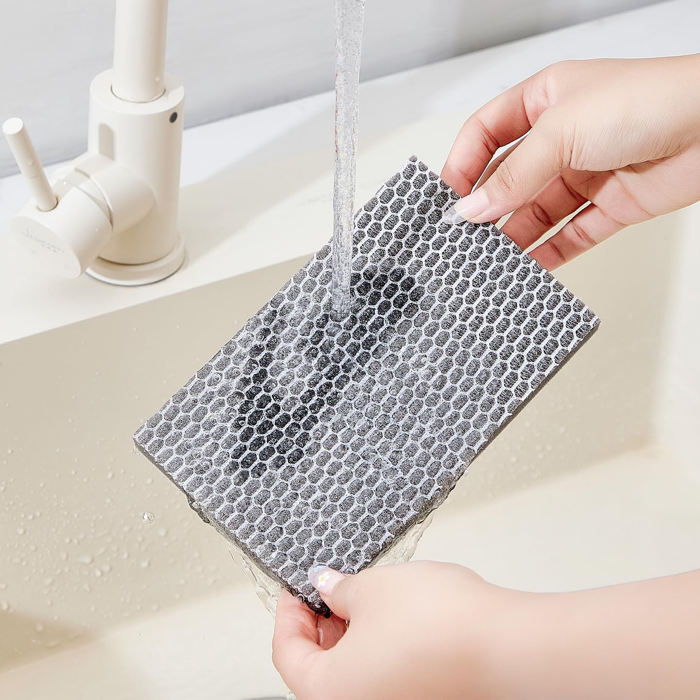 Handheld Crevice Cleaner, Scrubber for Laundry, Floor, Home. Foldable Crack Cleaning Brush – White