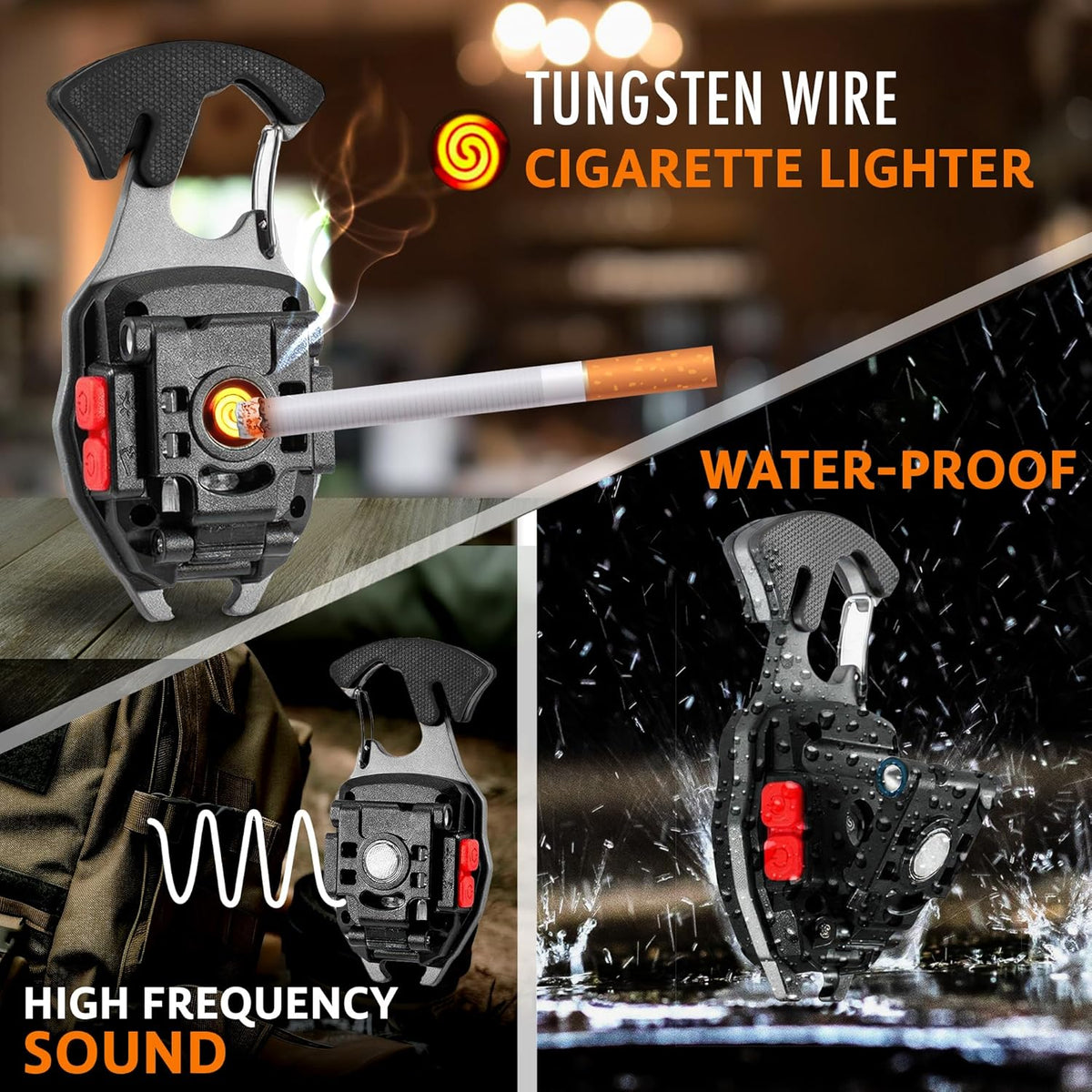 96 Pieces Tool Fire Starter Emergency Light Carabiner Flashlight Multi Tool Screwdriver Whistle Bottle Openers (For Hiking Outdoor)
