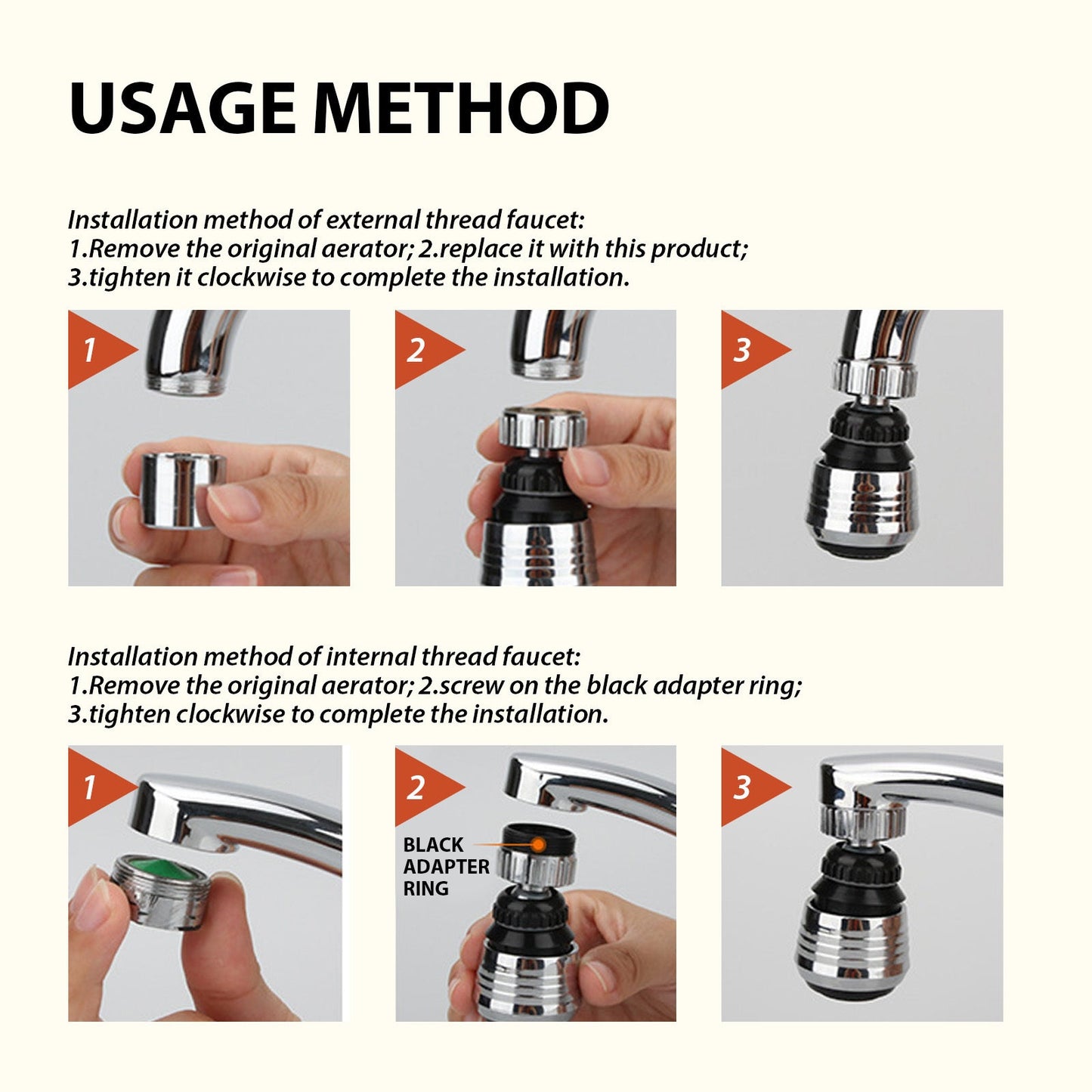Kinetic Swivel Water Tap - Water-Saving Faucet Attachment