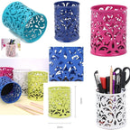 144 Pieces Blue Round Pen Holders (8x9cm – Desk Organizer & Stationery Holder)