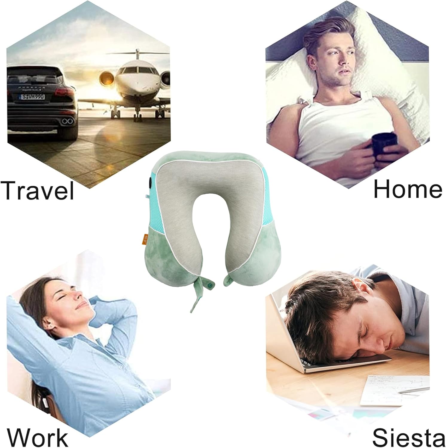 72 Pieces Travel Pillow Memory Foams (30x24cm Assorted Colors Neck Support Travel Accessory)