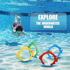 96 Pieces Underwater Diving Ring Set - Throw & Retrieve Toys for Swimming Pools (Diving Accessories & Pool Party Games - Pack of 4)