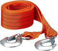 96 Pieces Heavy-Duty Car Towing Ropes (4 Meter Bright Orange Tow Strap with Metal Hooks)