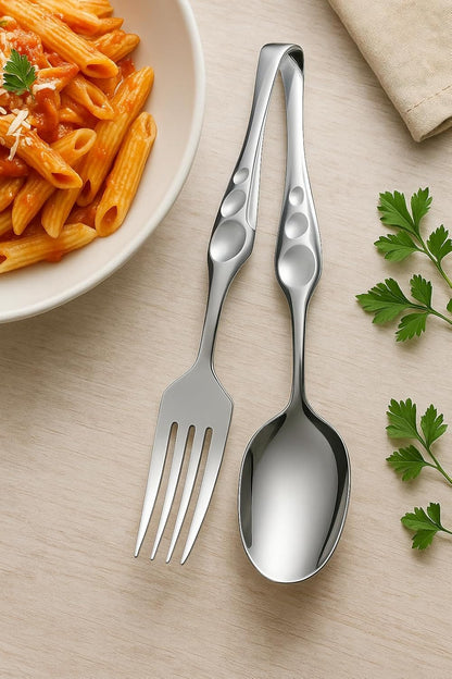 3-in-1 Fork Spoon Tong – Multifunctional Kitchen Utensil, Stainless Steel with Heat-Resistant Handles, Ideal for Serving, Cooking, and Grilling – Durable, Easy to Clean