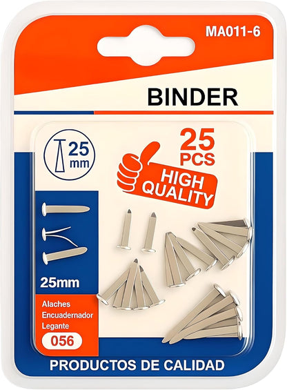 Binder Clips 25mm, 25 Pack, Office Supplies, Paper Clamps, Black Metal Clips for Documents