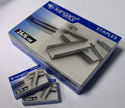 26/6 Stapler Pins, 1mm Thick, Durable & Reliable, 20 Packs Box – Heavy-Duty Office Supplies for Standard & Heavy Paperwork, High Capacity, Smooth Staples for 26/6, Ideal for Home & Office Use