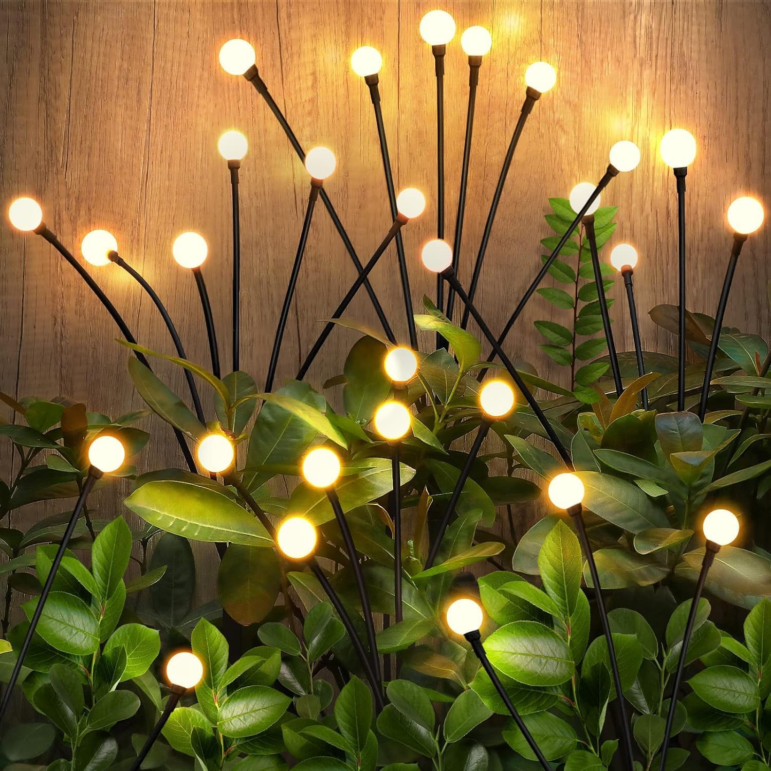 60 Pieces Solar Firefly Lights Outdoor Waterproofs (Pack of 2 – 10 LED Solar String Lights – Decorative Garden Lights – Energy Efficient – Weather Resistant – Perfect for Patio – Lawn – and Holiday Décor)